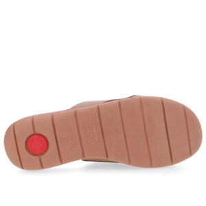 Slide Marfim Plataforma Couro Fecho-Flex