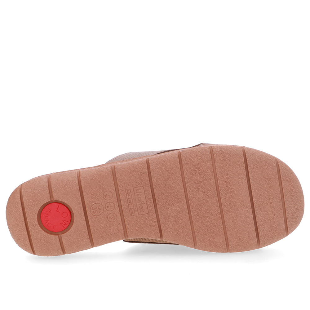 Slide Marfim Plataforma Couro Fecho-Flex
