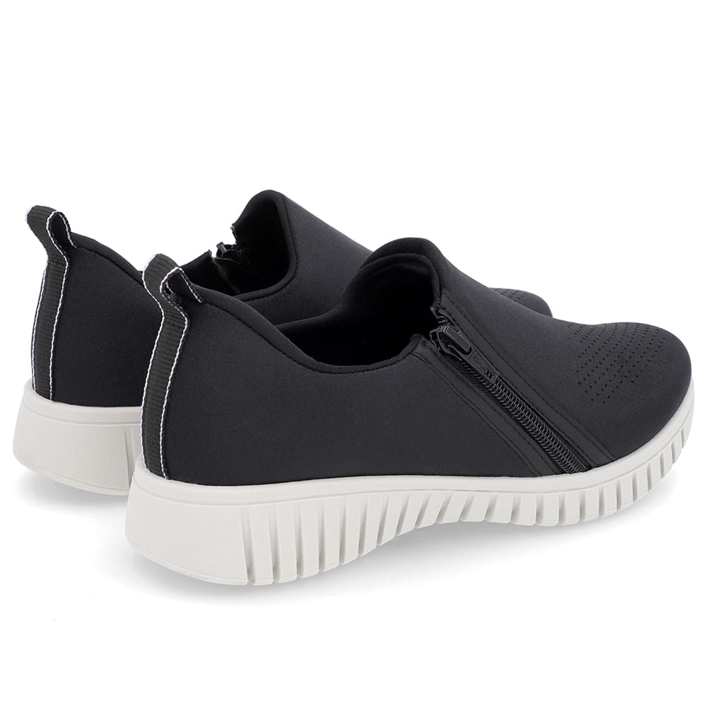 Tênis Slip On Elastano Zíper