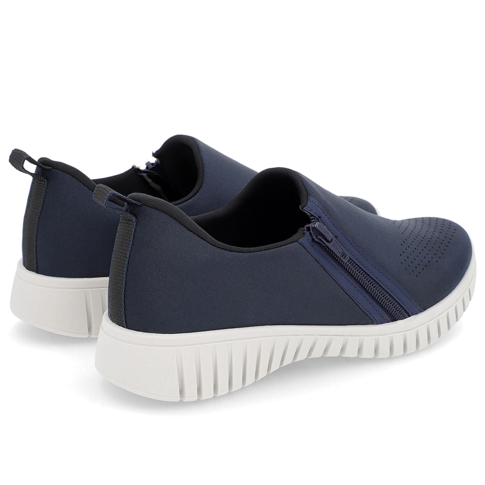 Tênis Slip On Elastano Zíper