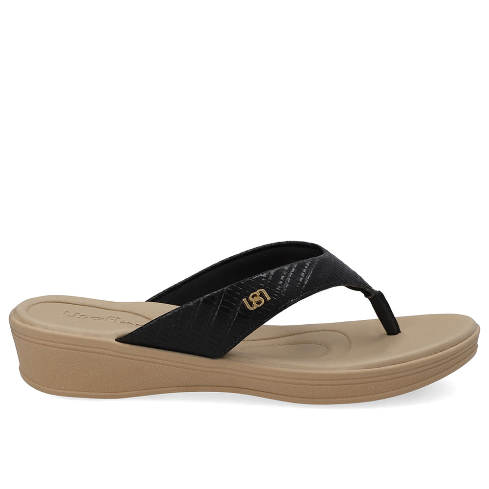 Chinelo Salto Plataforma Couro