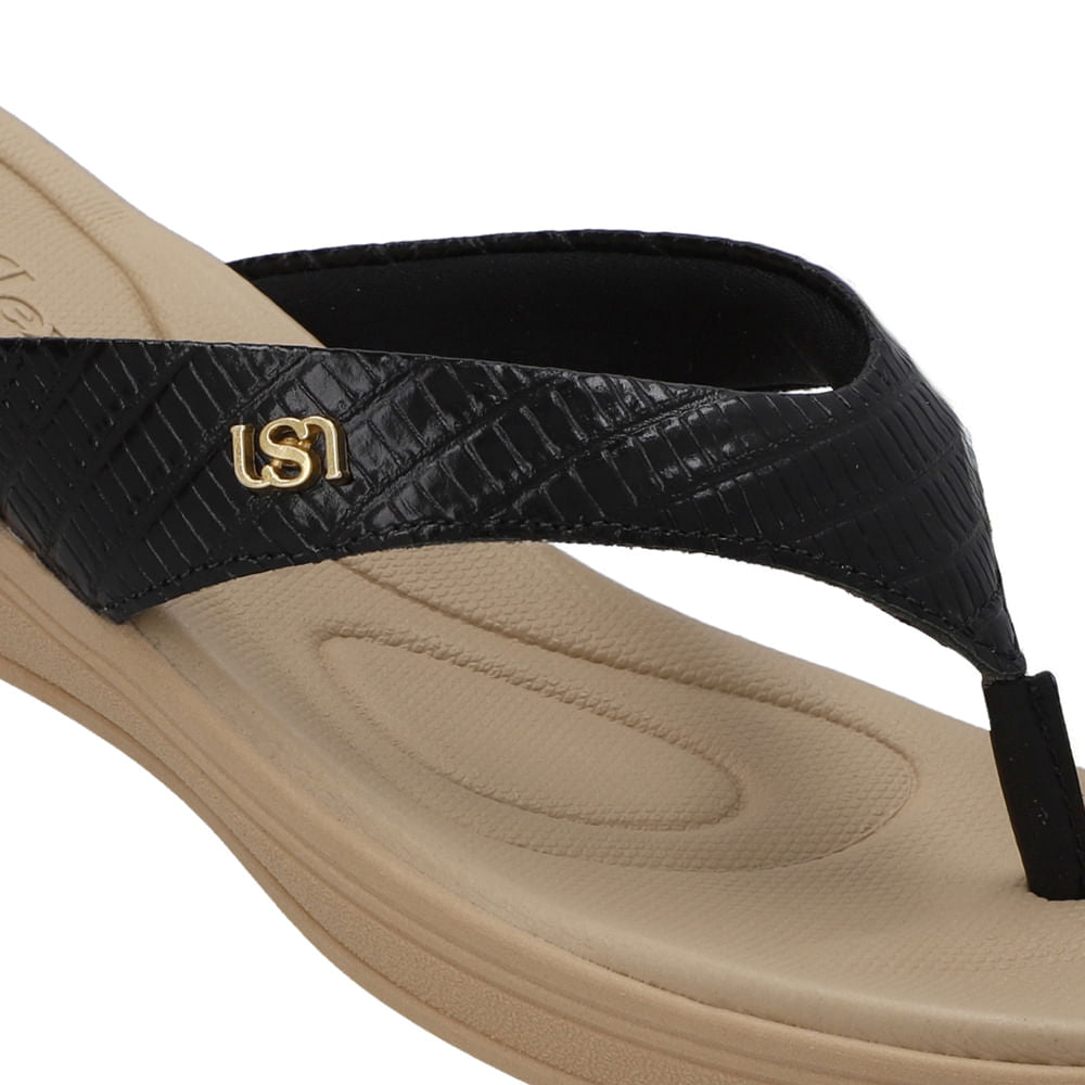 Chinelo Salto Plataforma Couro