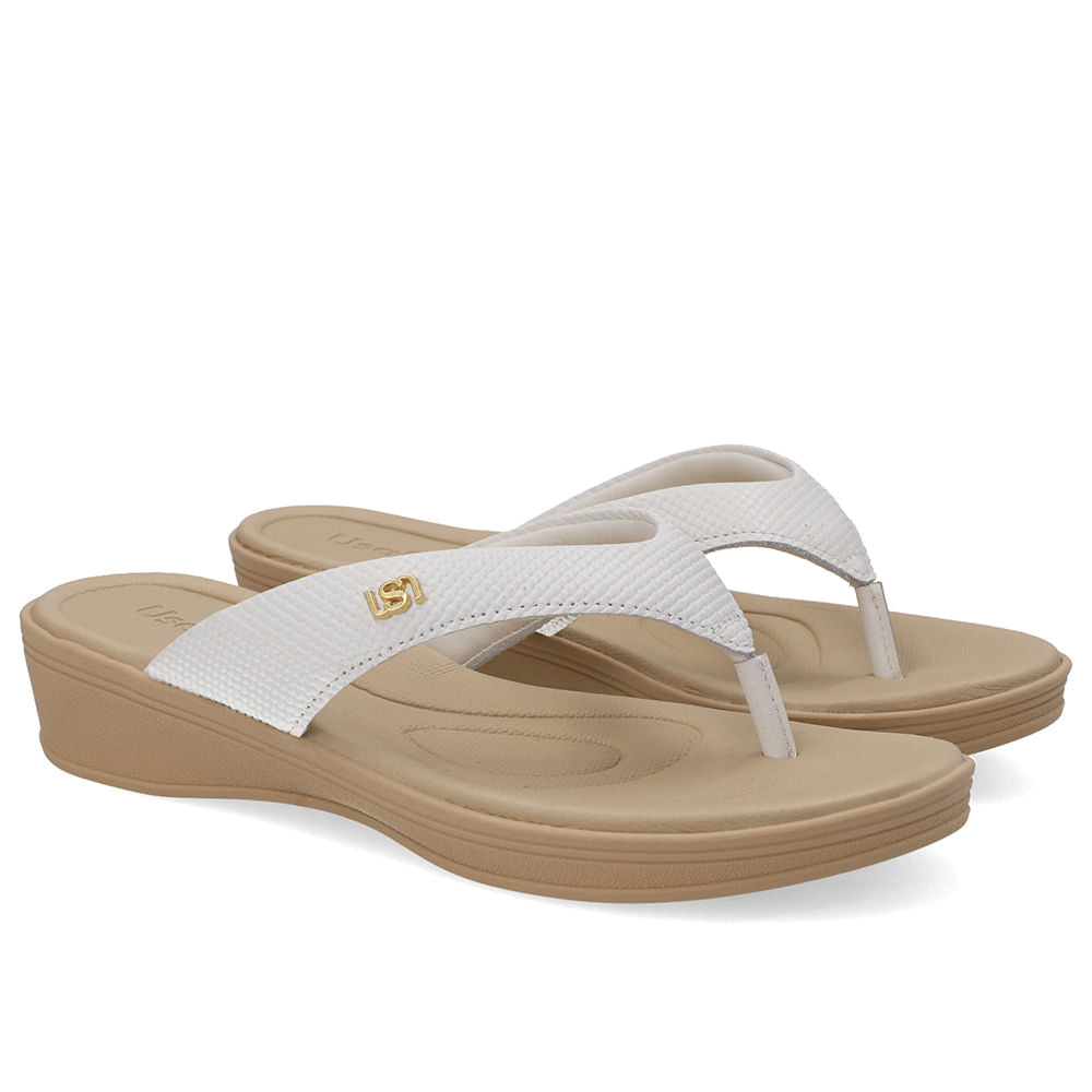 Chinelo Salto Plataforma Couro