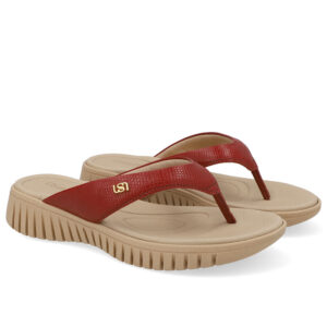 Chinelo Plataforma Couro