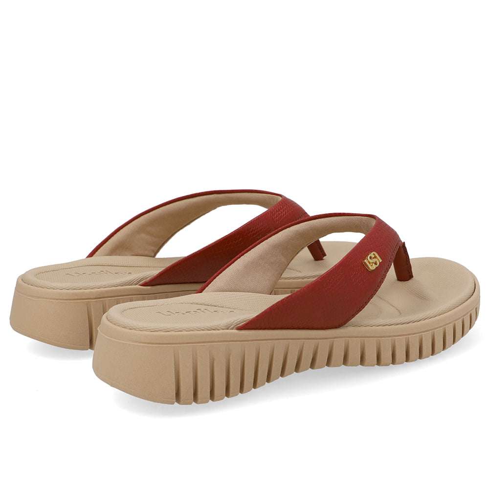 Chinelo Plataforma Couro