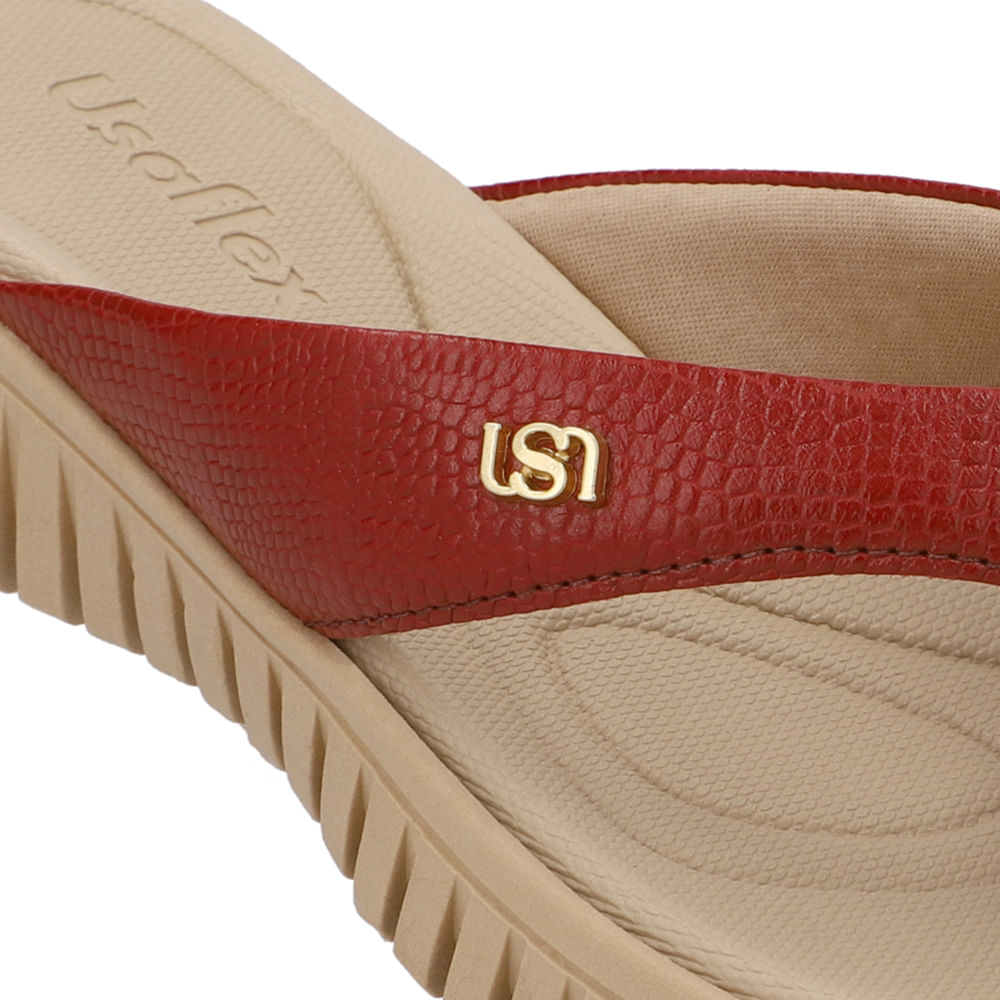 Chinelo Plataforma Couro