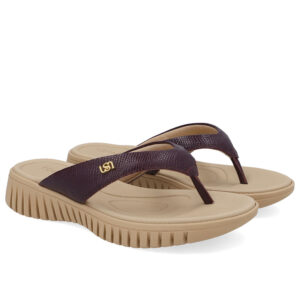 Chinelo Plataforma Couro