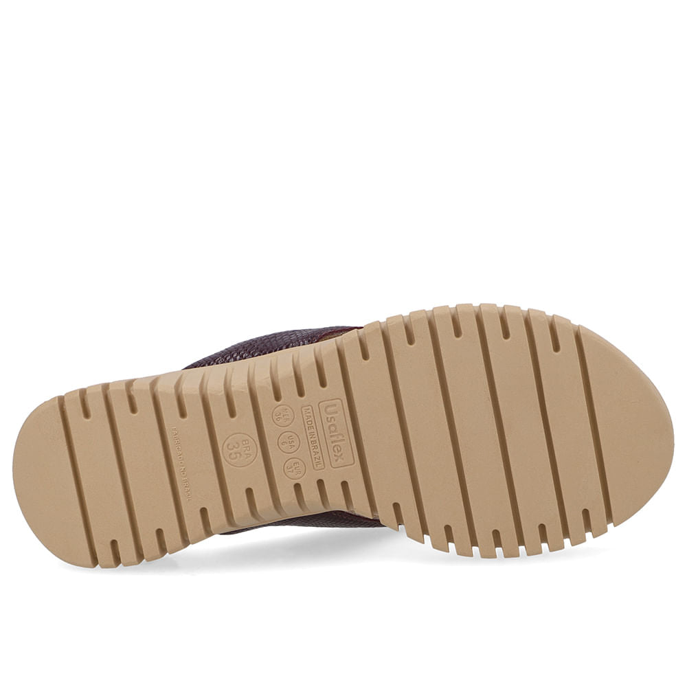 Chinelo Plataforma Couro