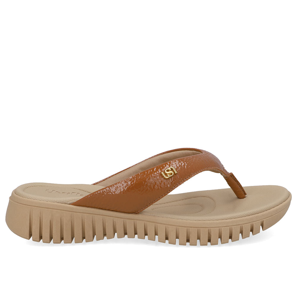 Chinelo Plataforma Couro