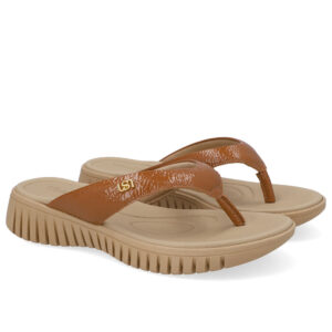 Chinelo Plataforma Couro