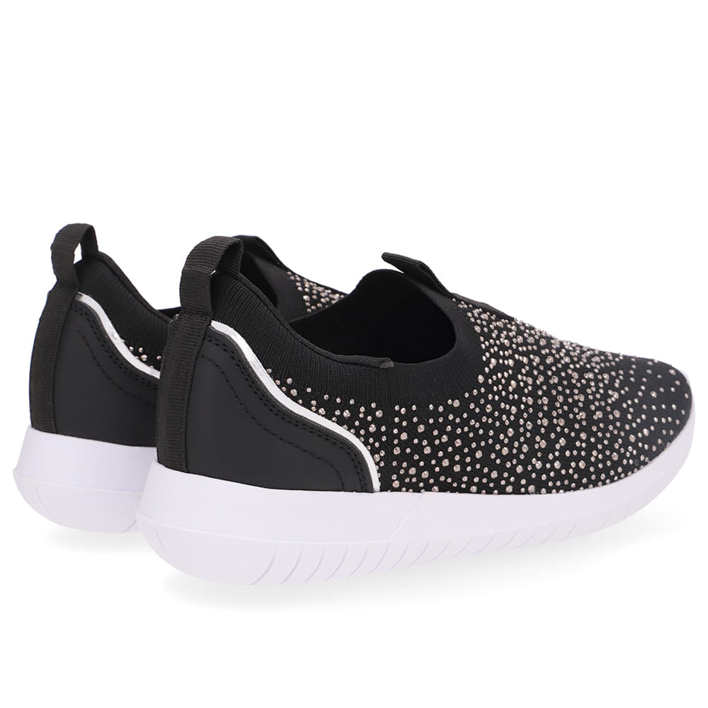 Tênis Slip On Tricot Strass