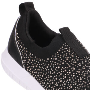 Tênis Slip On Tricot Strass