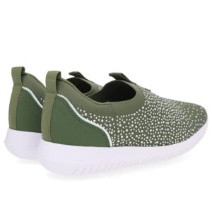 Tênis Slip On Tricot Strass