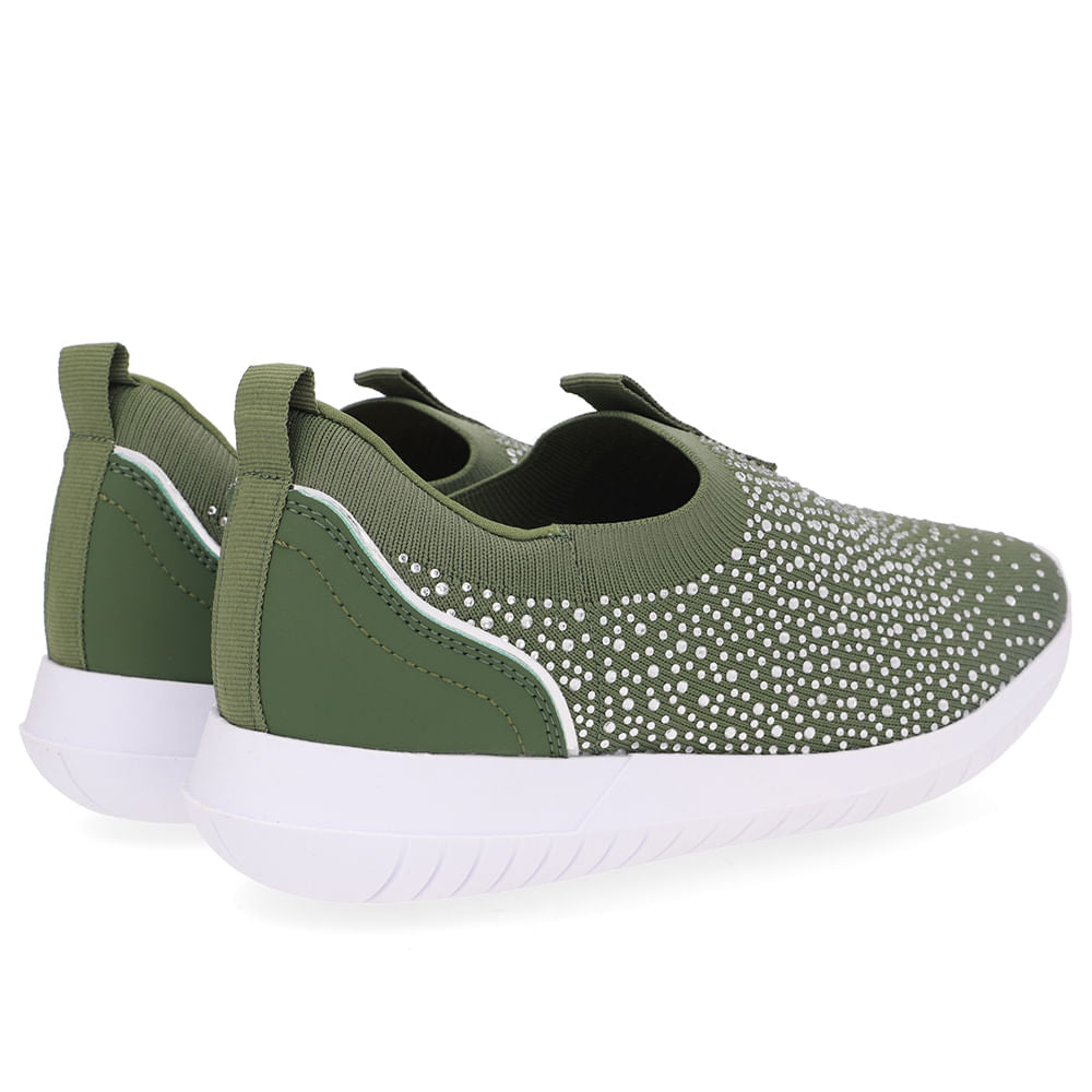 Tênis Slip On Tricot Strass