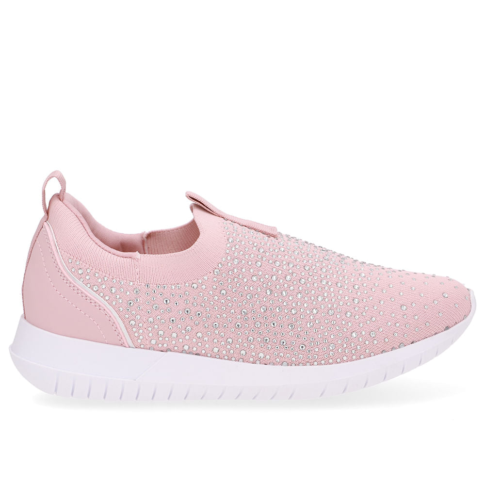 Tênis Slip On Tricot Strass
