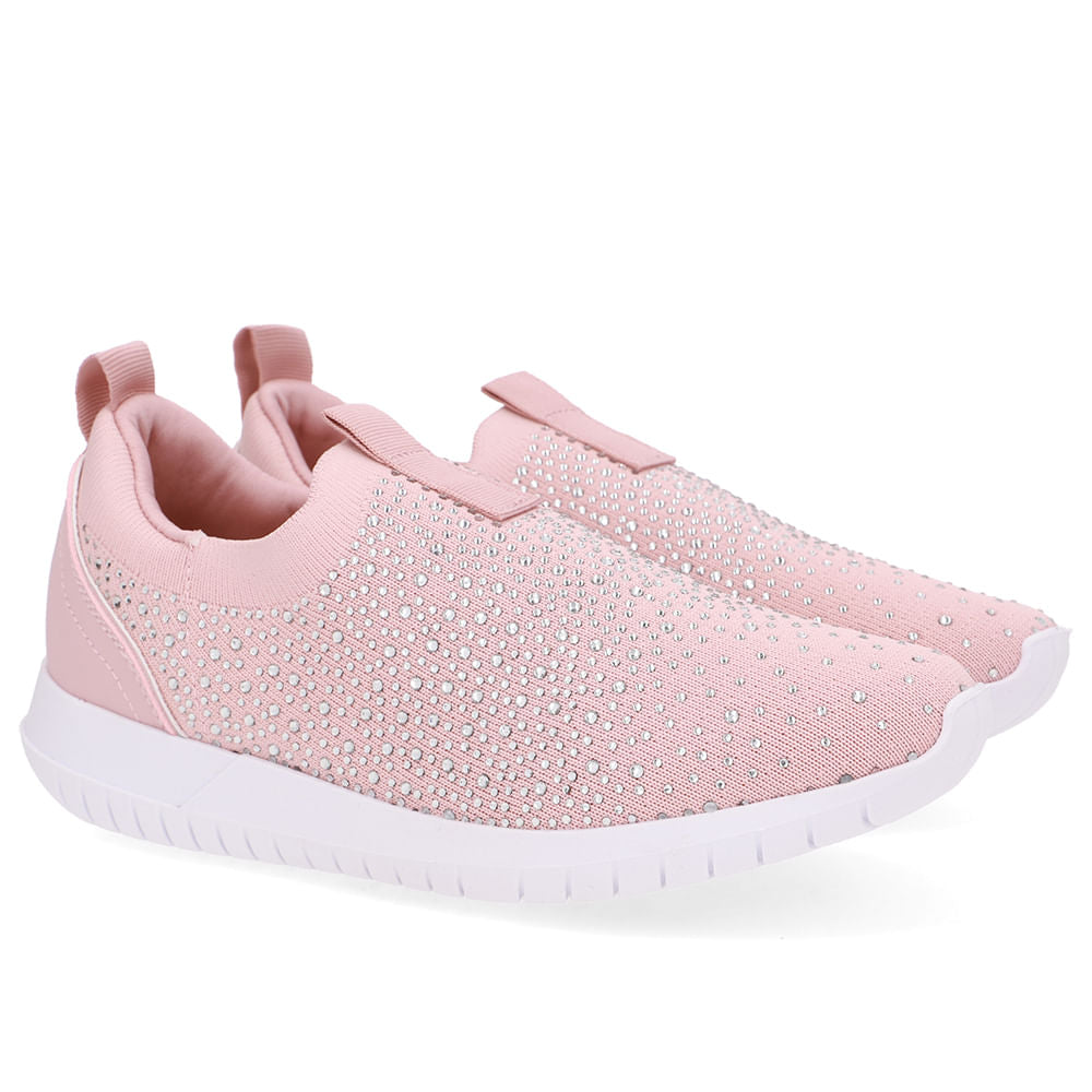 Tênis Slip On Tricot Strass