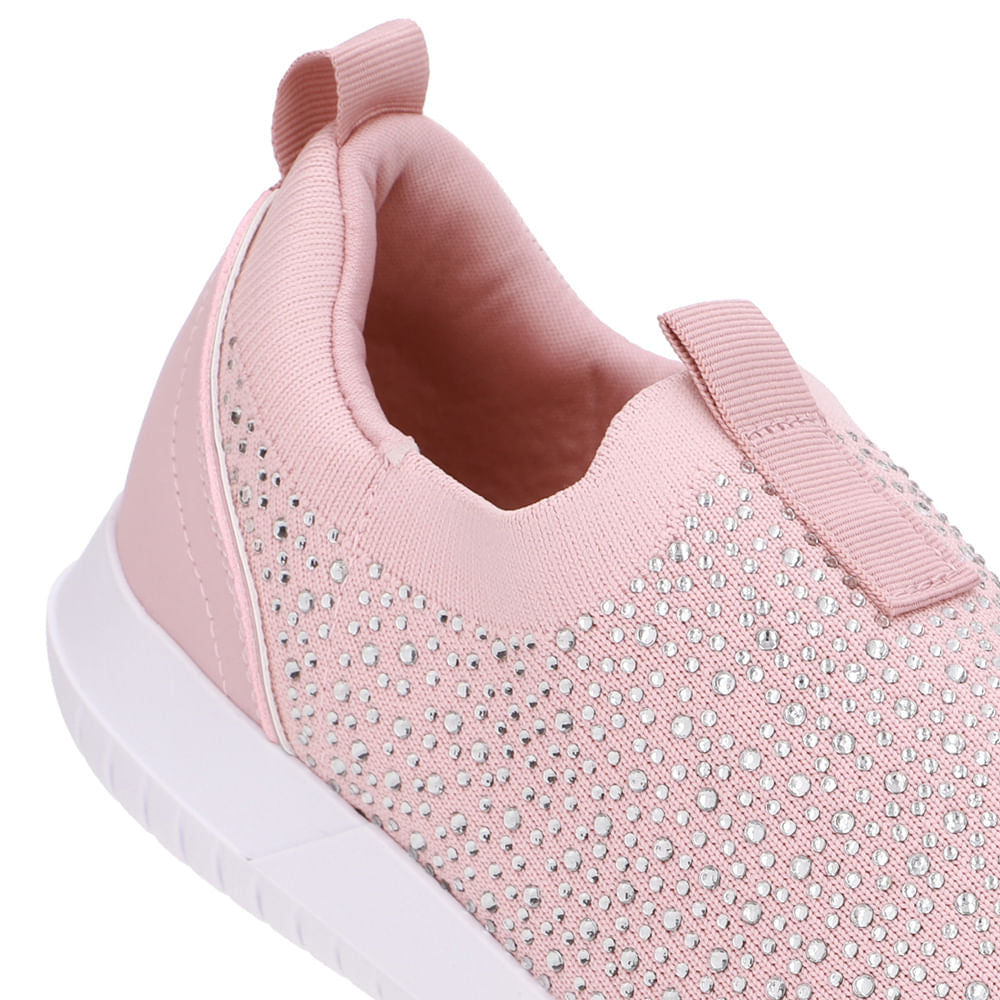 Tênis Slip On Tricot Strass