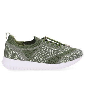 Tênis Slip On Tricot Cadarço Strass