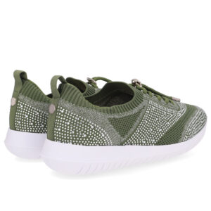 Tênis Slip On Tricot Cadarço Strass