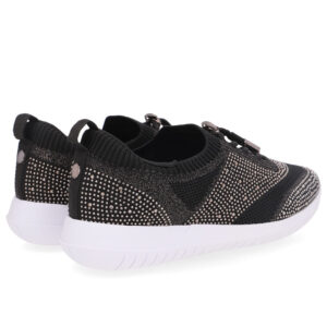 Tênis Slip On Tricot Cadarço Strass
