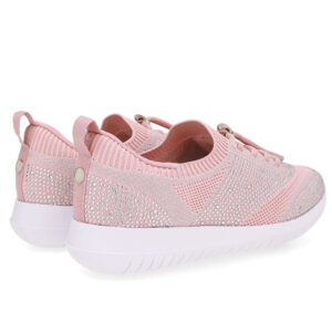 Tênis Slip On Tricot Cadarço Strass