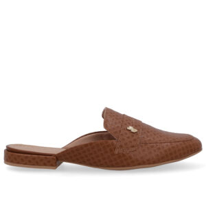 Mule Bico Redondo Couro