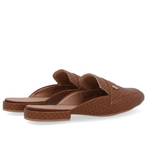 Mule Bico Redondo Couro