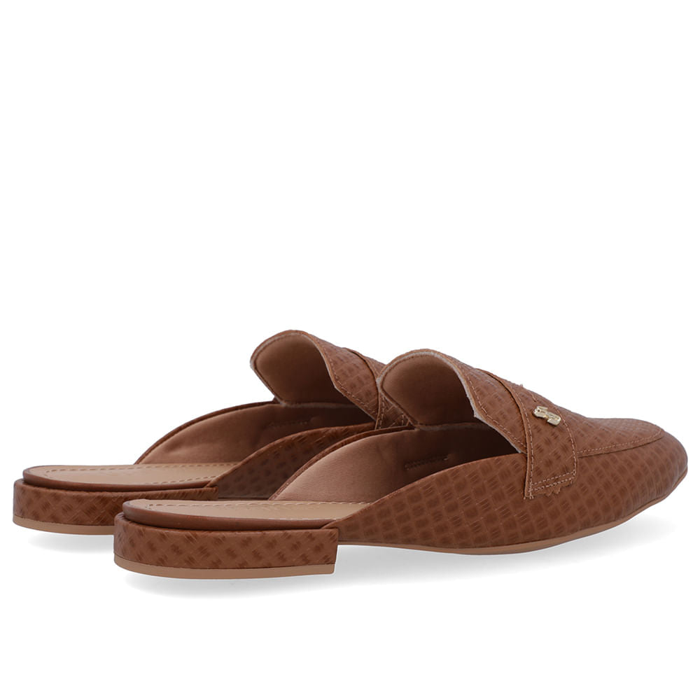 Mule Bico Redondo Couro