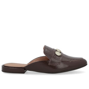 Mule Salto Bloco Couro