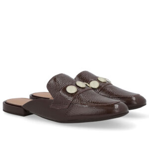 Mule Salto Bloco Couro