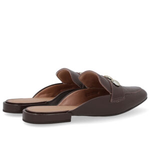 Mule Salto Bloco Couro