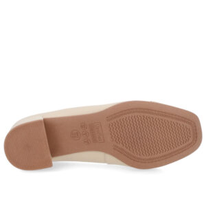 Scarpin Couro Bico Quadrado Enfeite