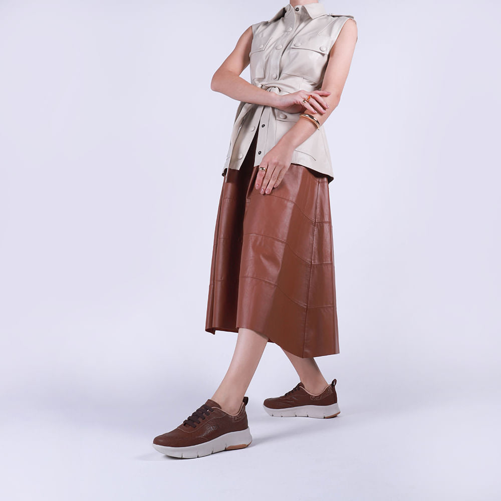 Tênis Couro Boho Elástico
