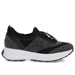 Tênis Cadarço Tricot Strass
