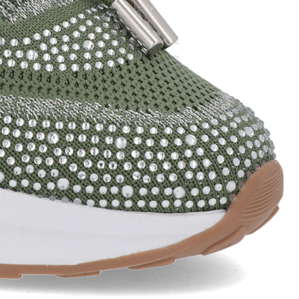 Tênis Cadarço Tricot Strass