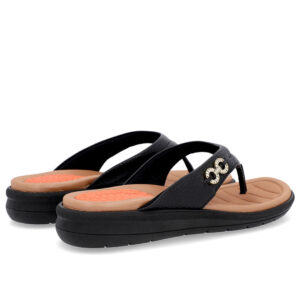 Chinelo Plataforma Couro Enfeite Brilho
