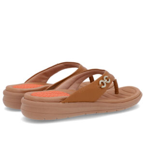 Chinelo Plataforma Couro Enfeite Brilho