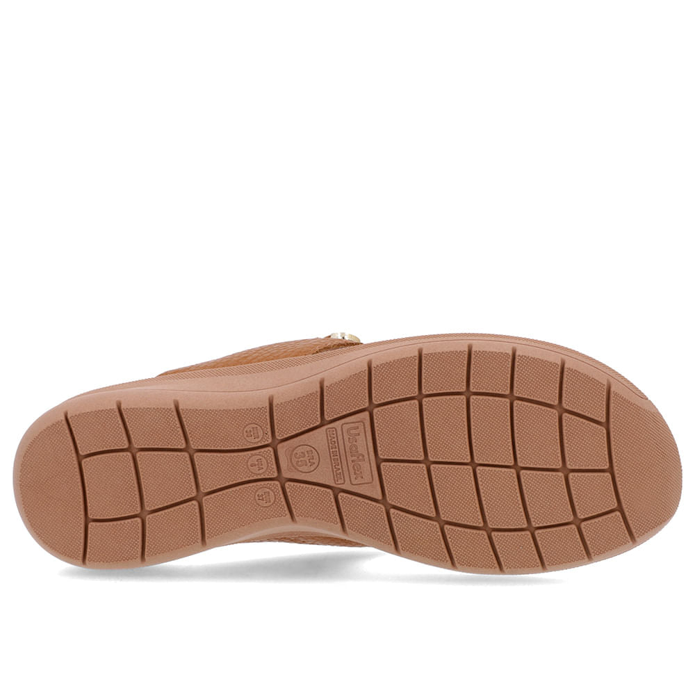 Chinelo Plataforma Couro Enfeite Brilho
