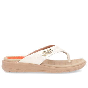 Chinelo Plataforma Couro Enfeite Brilho
