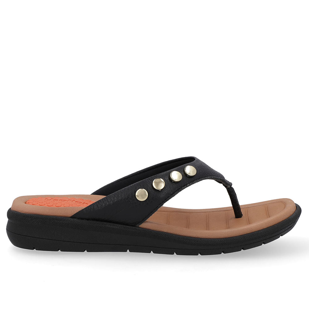Chinelo Plataforma Couro