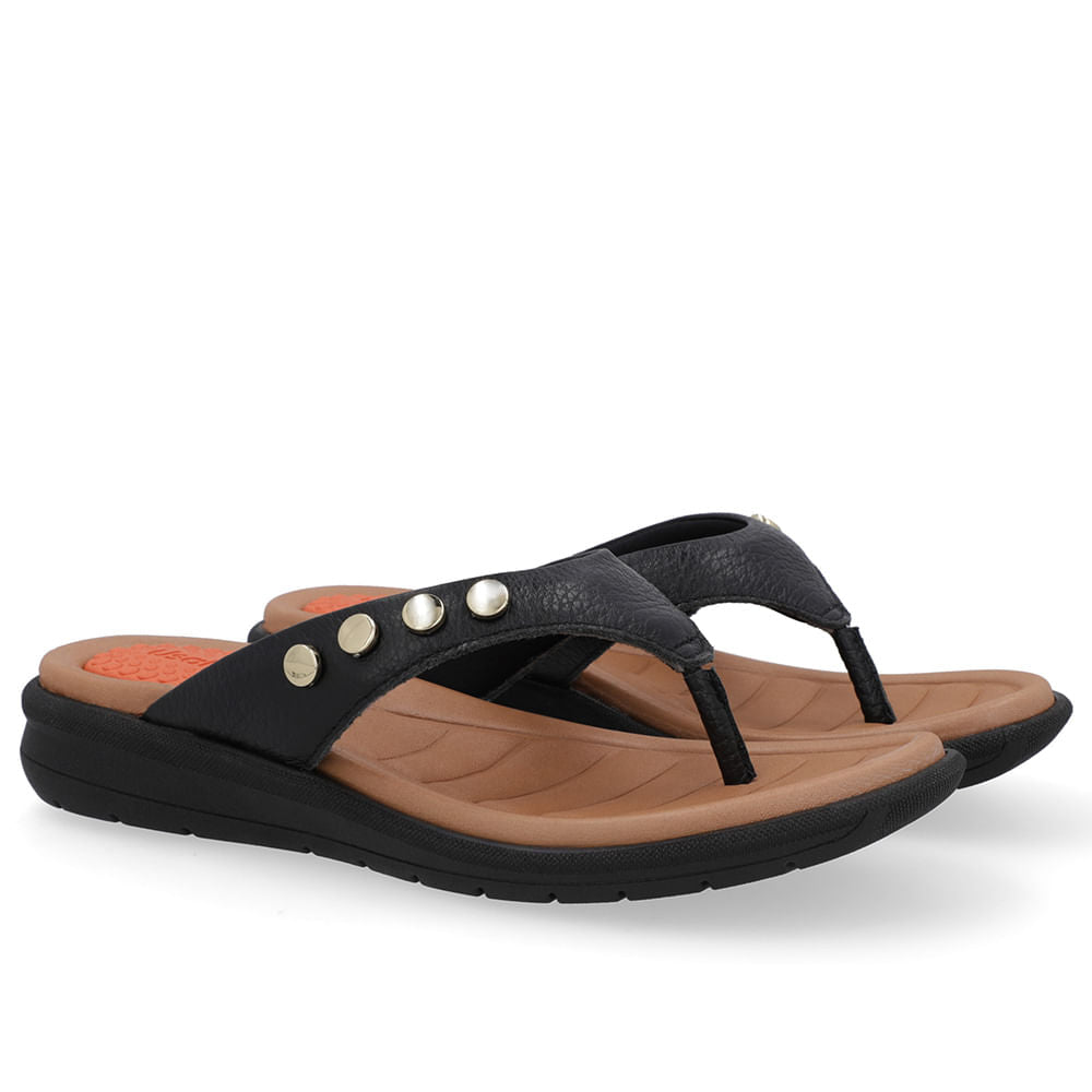 Chinelo Plataforma Couro
