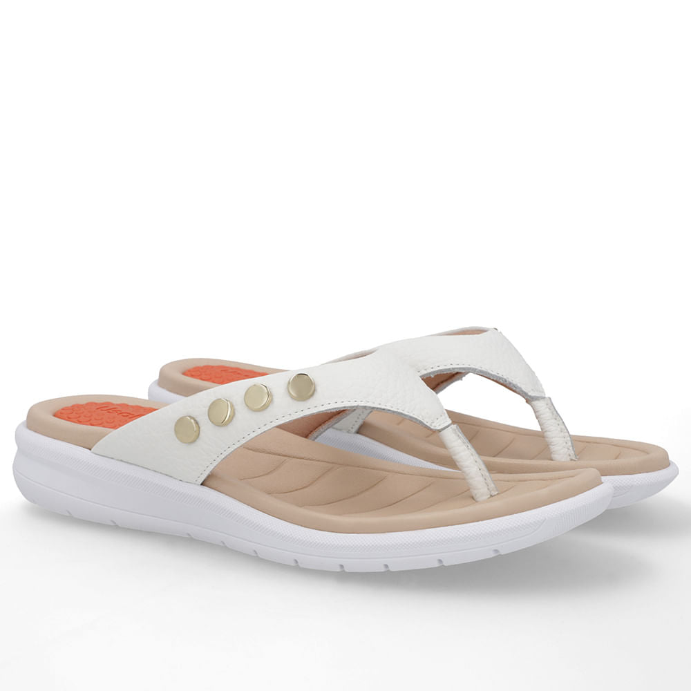 Chinelo Plataforma Couro