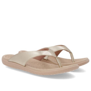 Chinelo Básico Couro Dourado Liso