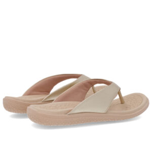 Chinelo Básico Couro Dourado Liso