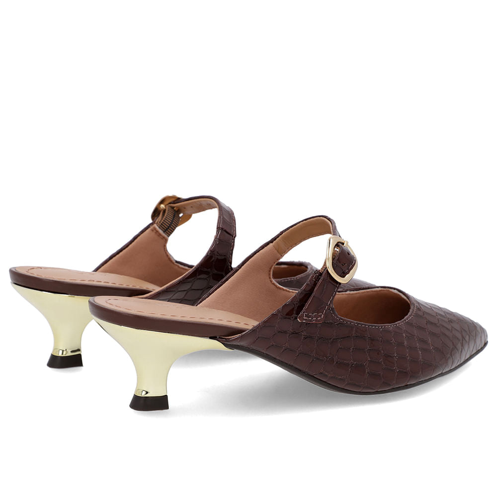 Mule Verniz Croco Salto Kitten Tira