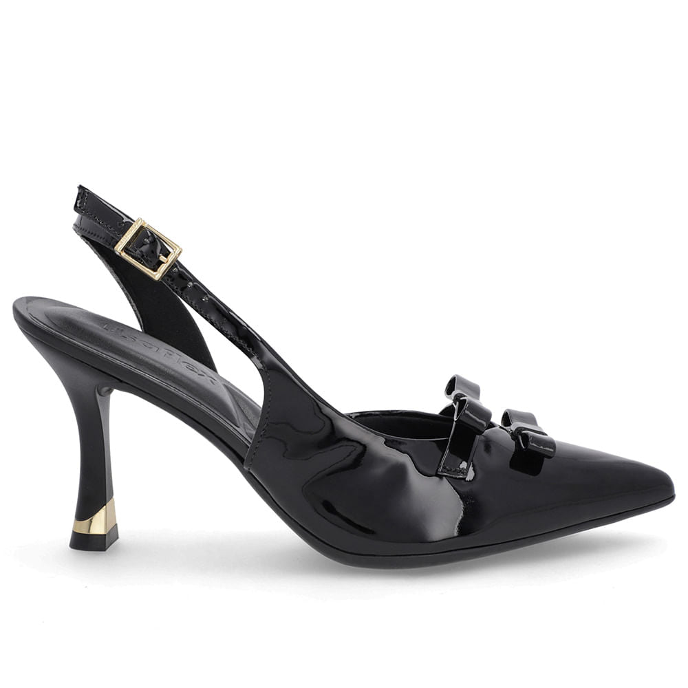 Slingback Laço Verniz