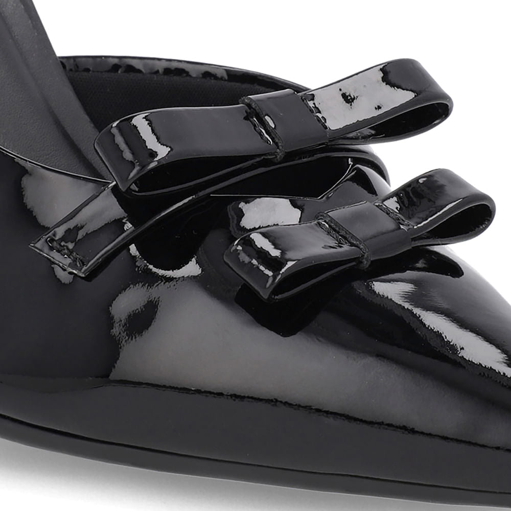 Slingback Laço Verniz