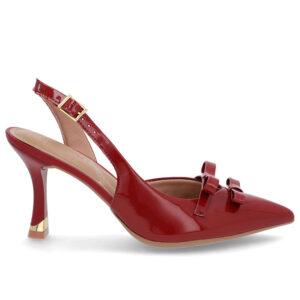 Slingback Laço Verniz