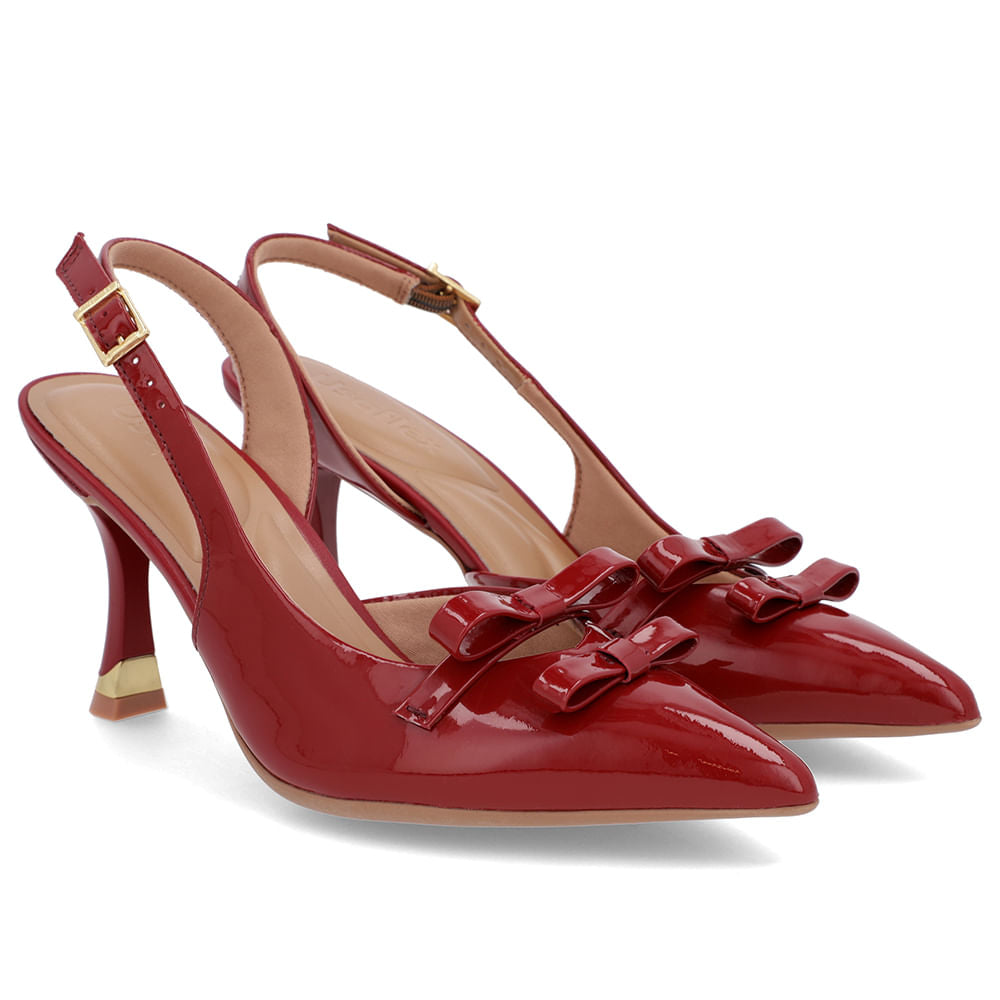 Slingback Laço Verniz