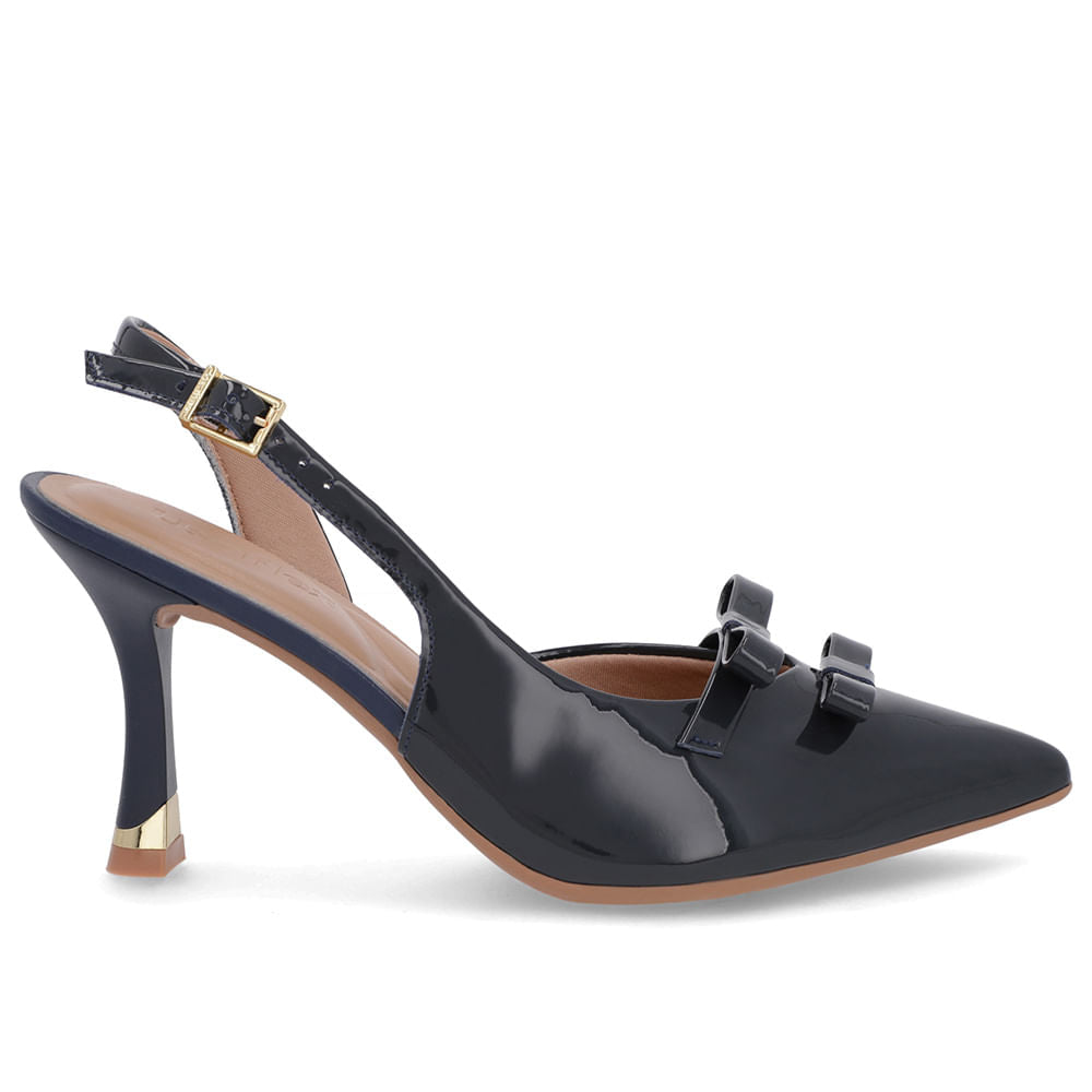 Slingback Laço Verniz
